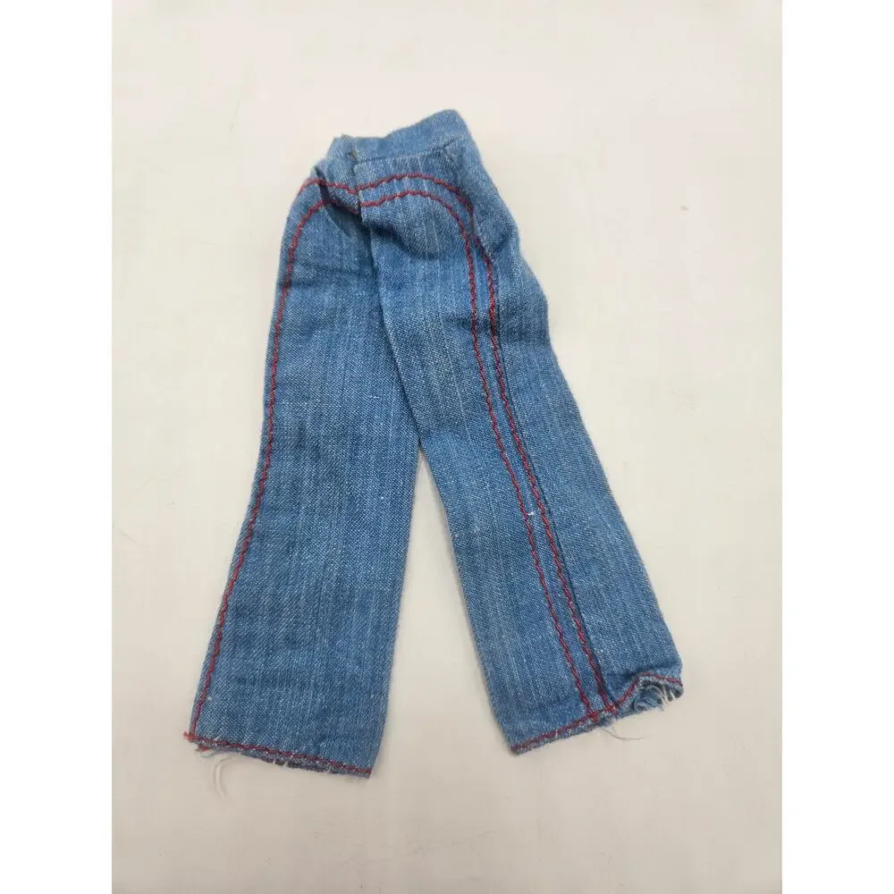 Barbie 1974 Chambray Jeans Vintage Blue Jean Red Lined‎