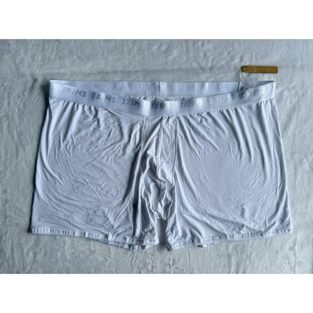 Skims Soft Boxer‎ Briefs Mens Size 5X Chalk White Luxury Loungewear Cozy NWT