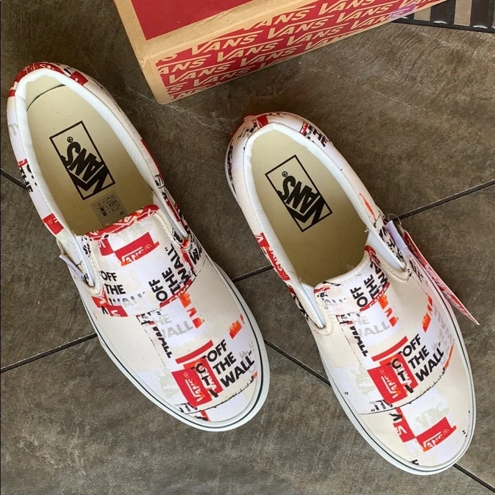 •VANS CLASSIC SLIP ON PACKING TAPE Blcdblctrwt WMNS•