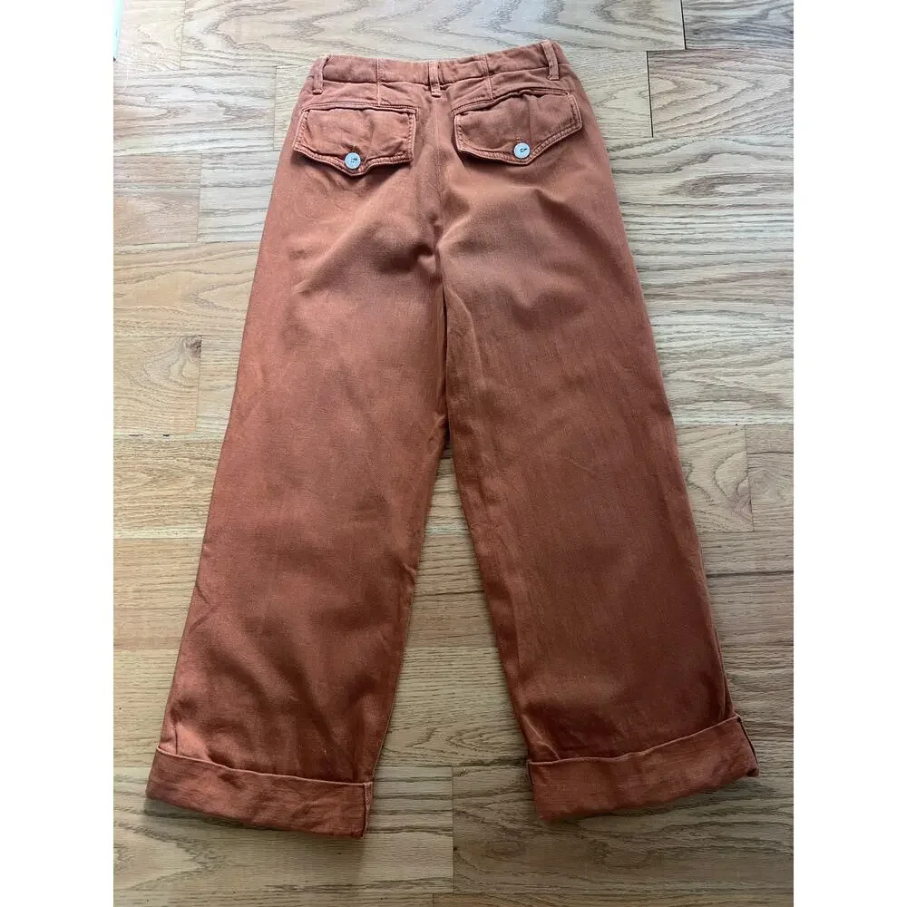Free People On My Mind Cropped Cuffed Wide Leg Pants