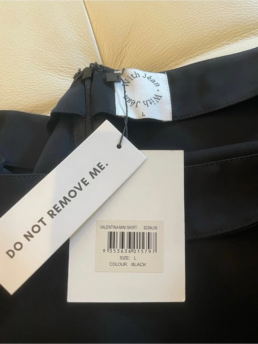 With Jean Valentina Black Mini Skirt with Side Lace-Up