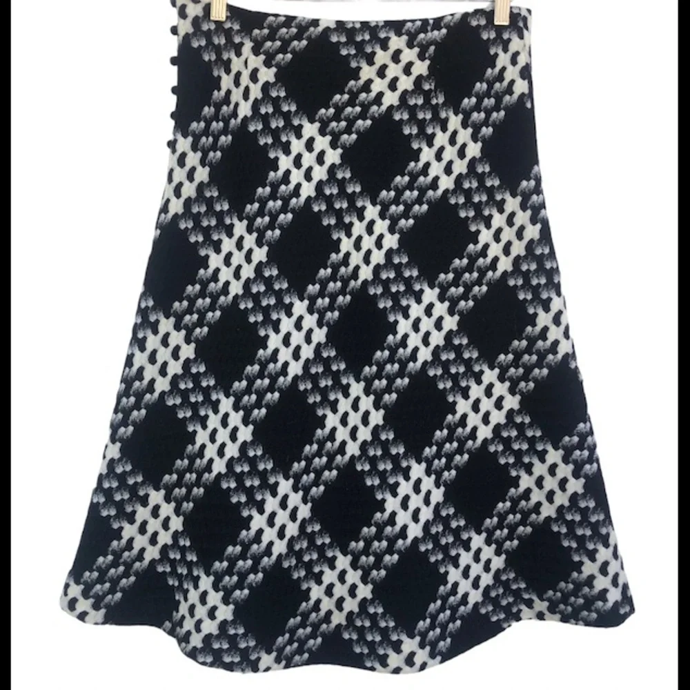 Y2K Express lambswool check flared midi skirt 9/10