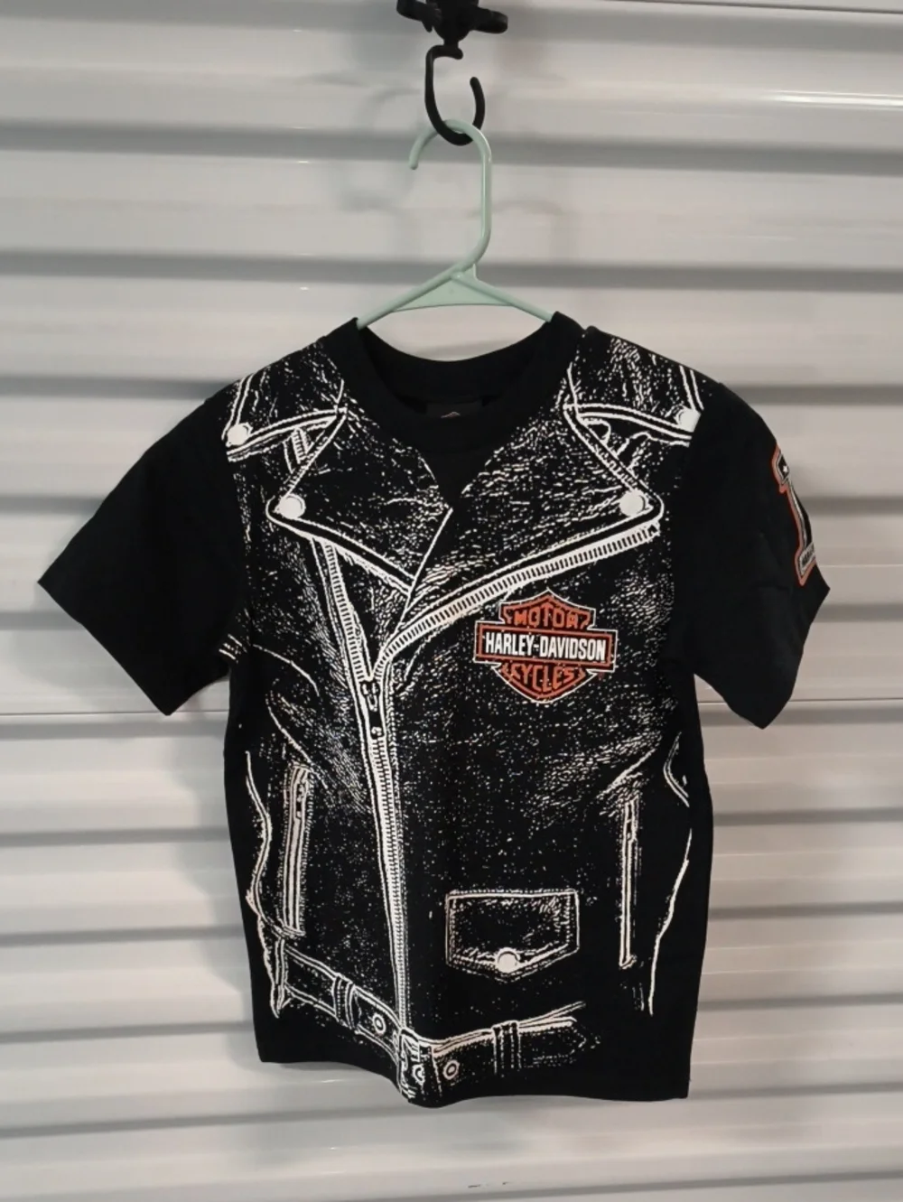 Harley-Davidson Big Boys' Size 8/10 Zipper Graphic T-Shirt Black 1092531