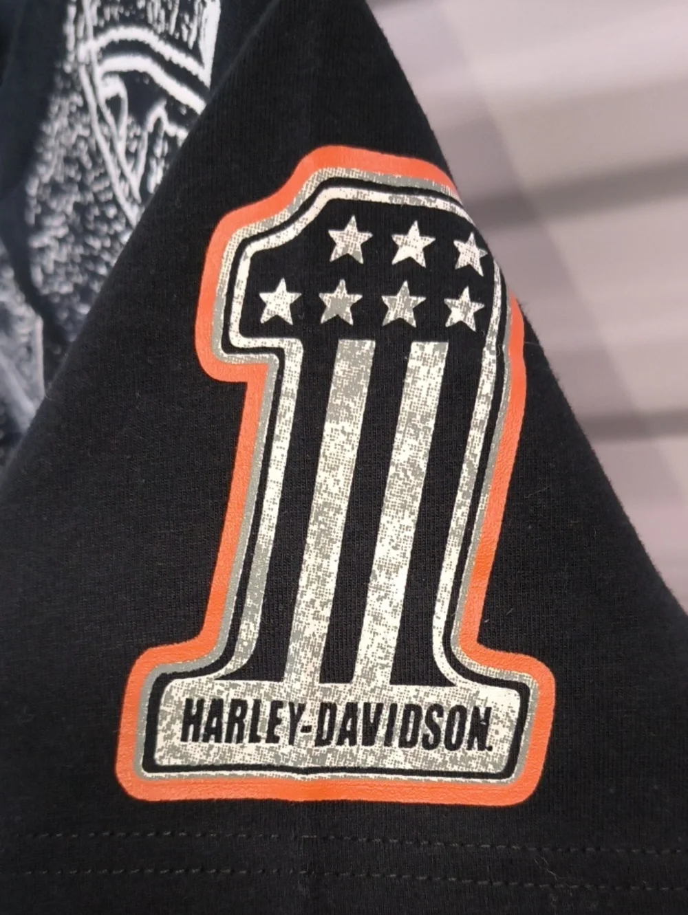 Harley-Davidson Big Boys' Size 8/10 Zipper Graphic T-Shirt Black 1092531