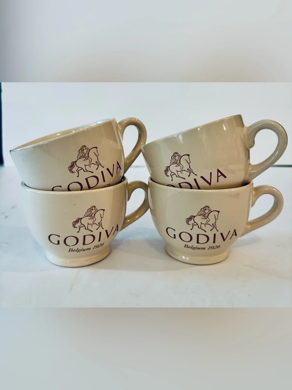 Coastal Cocktail, Inc Godiva Cream Ceramic Mugs- Set of 4