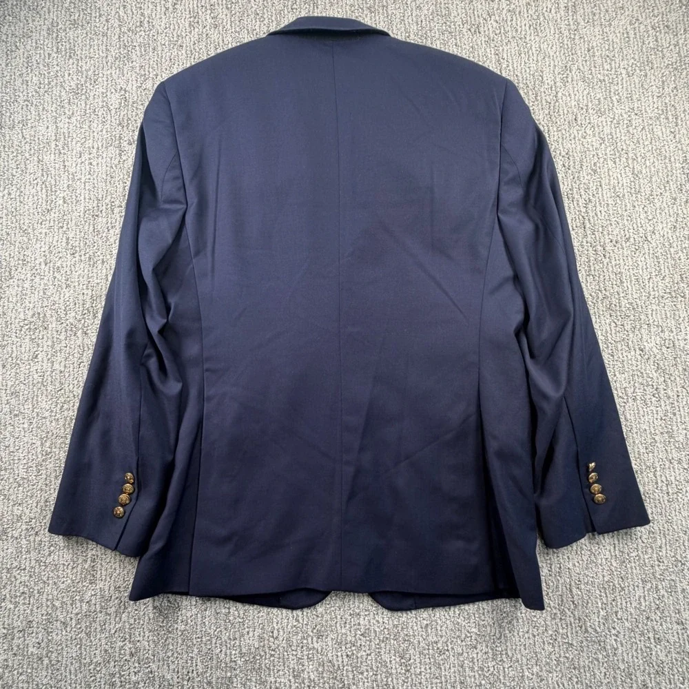 Jos A Bank Blazer Mens 41R Navy Blue Wool Signature Tailored Fit Gold Buttons
