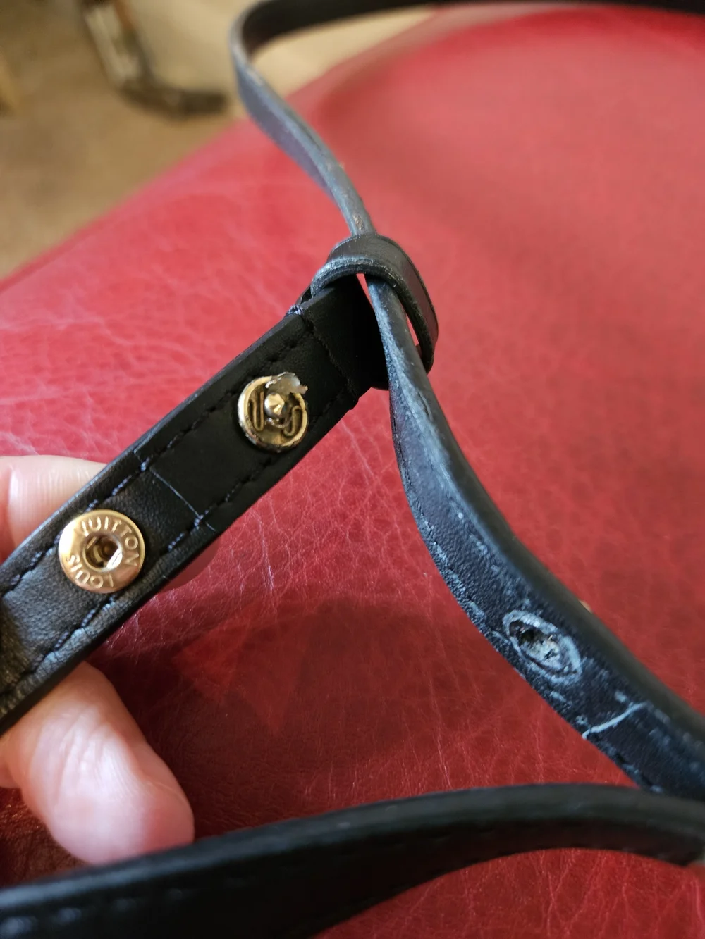 Louis Vuitton Black Epi Leather Monceau  Bag with Gold Hardware