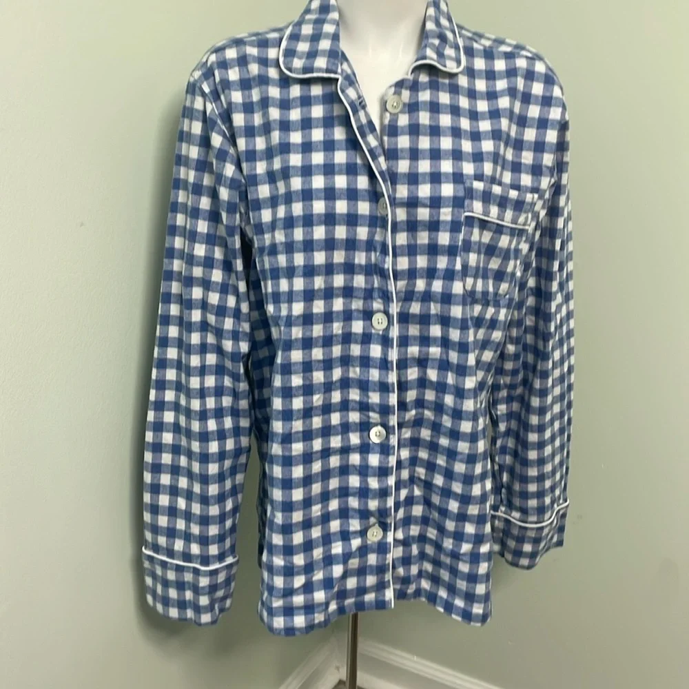 Serena & Lily Dalton PJ Pajama Flannel Sleep Top Medium