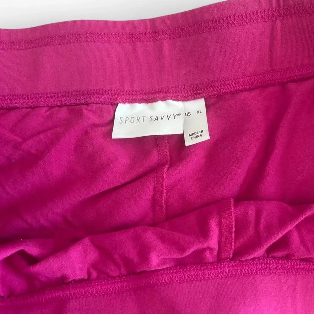 Sport Savvy Hot Pink Tennis Skort XL | Athletic Mini Skirt with Built-In Shorts