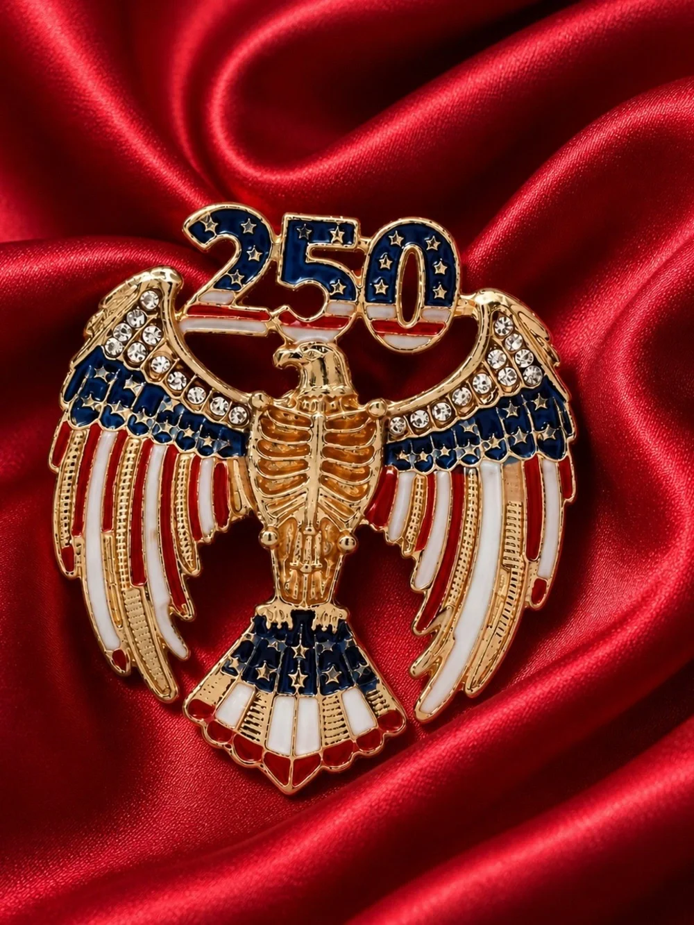 Patriotic Eagle 250 Gold Brooch