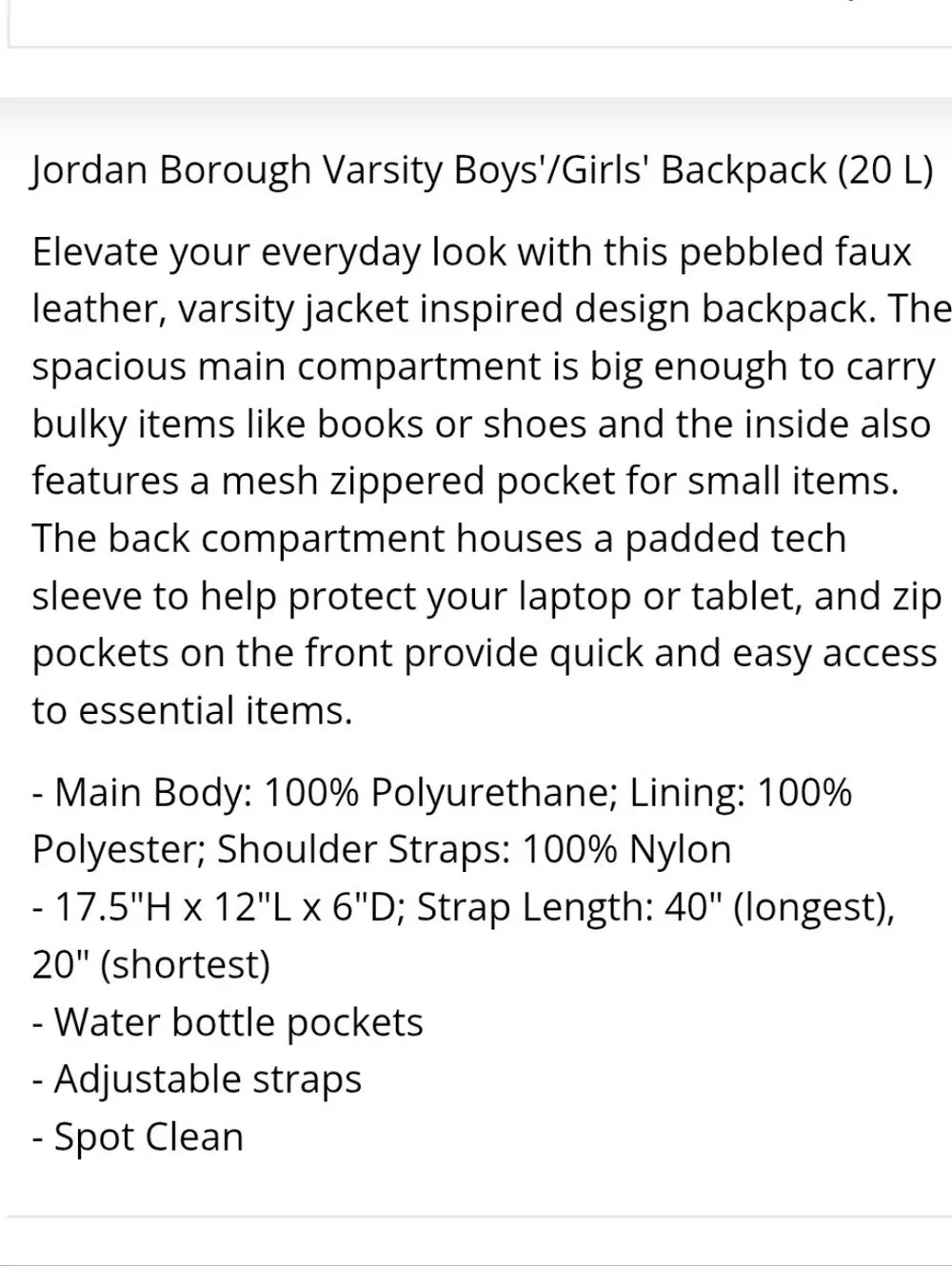 Jordan sleek backpack