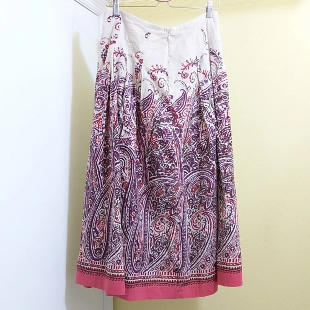 Pleated Lined A-Line Midi Skirt - Sz‎ 6