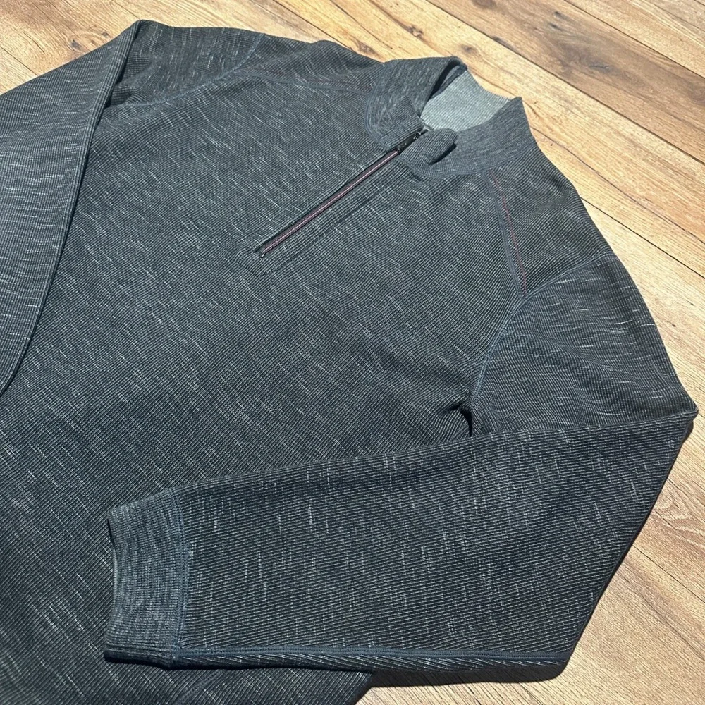 Tommy Bahama Reversible Quarter Zip Pullover Charcoal Grey Blue Mens XL