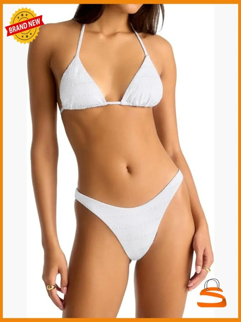 Medium Triangle Bikini Top, Adjustable Ties, UPF 30 Swimwear