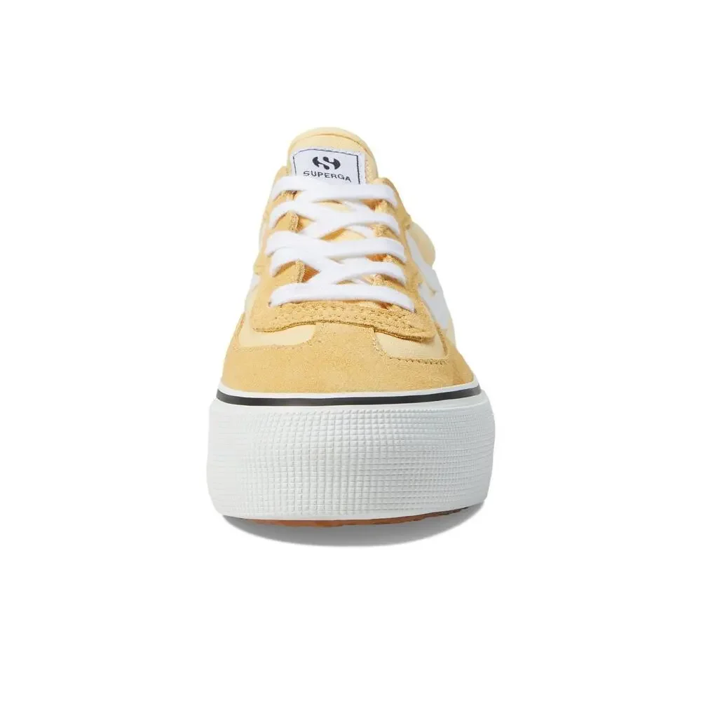 SUPERGA 3041 REVOLLEY -BLOCK PLATFORM YELLOW LIGHT WHITE EU 40 US WOMENS 9 M
