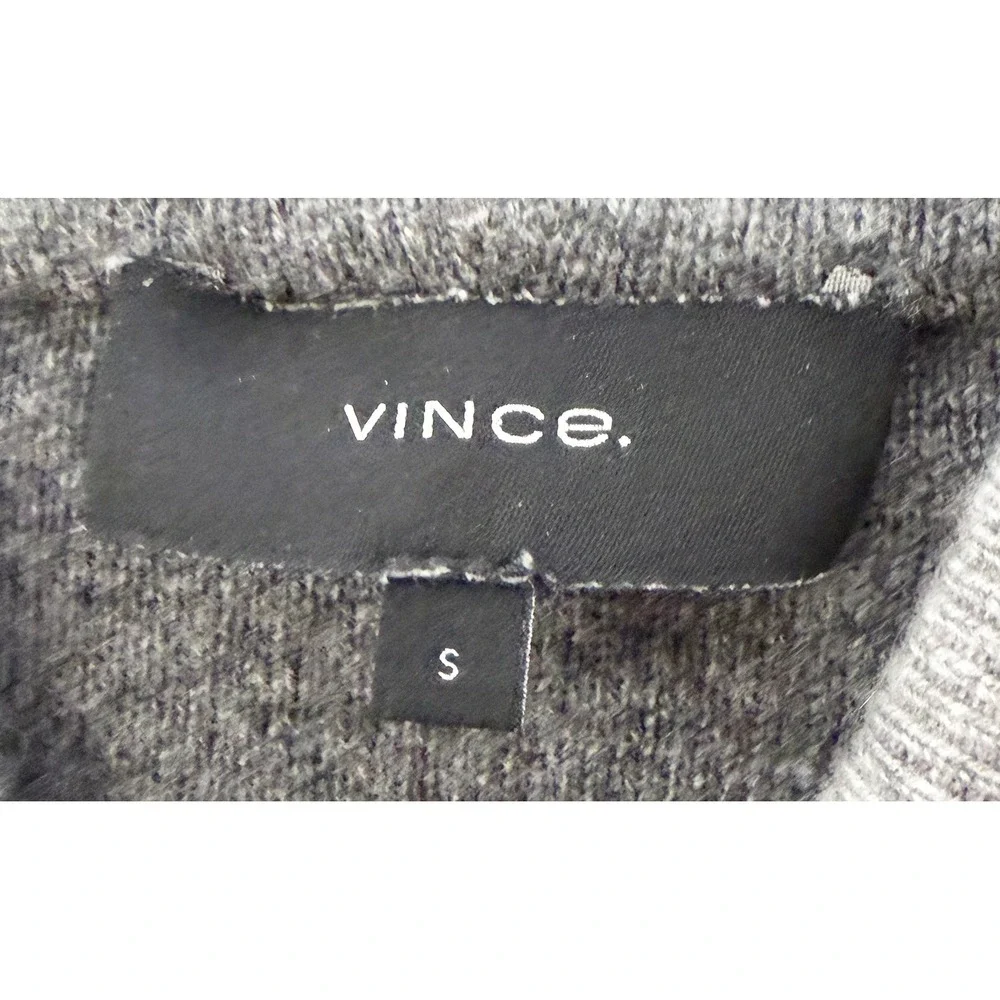 Vince Men's 100% Cashmere Full Zip Hoodie Heather Grey Sweater Classic Preppy S