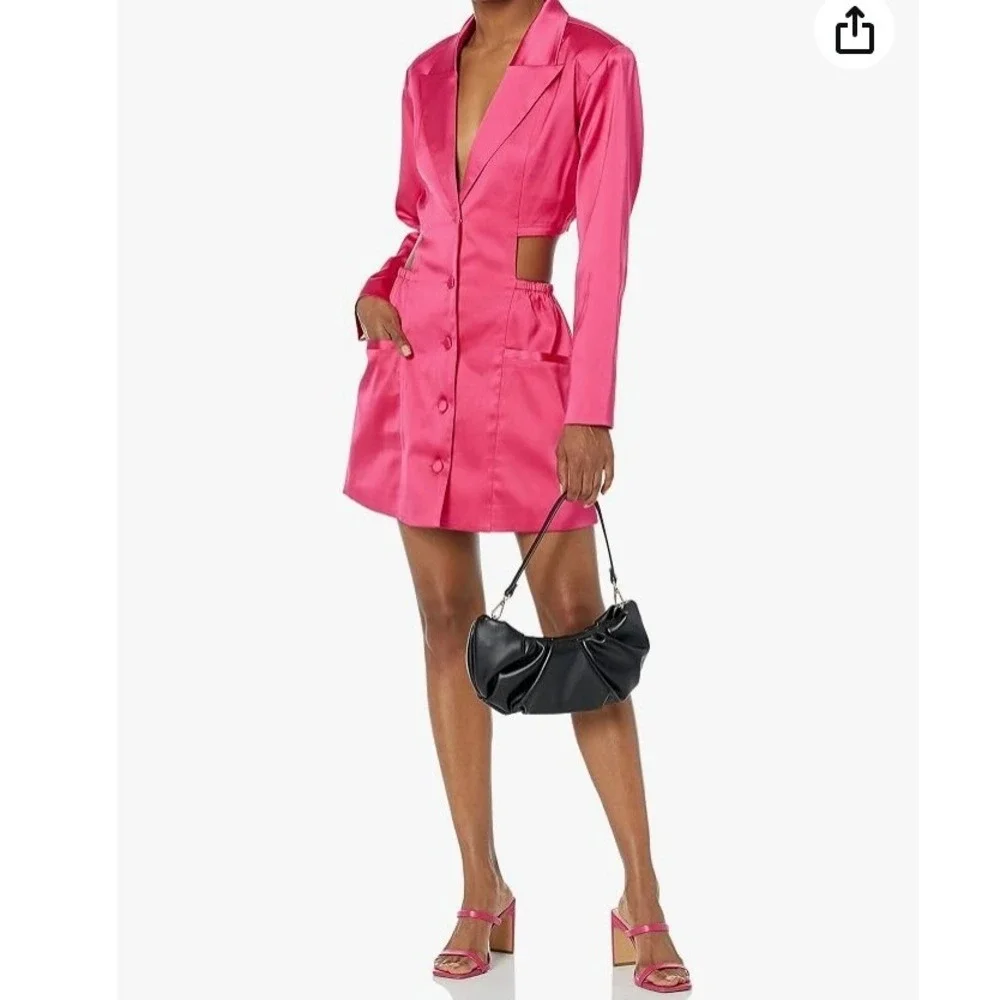 NEW Romeo Hunte x The Drop Hot Pink Cutout Blazer Dress Size XL