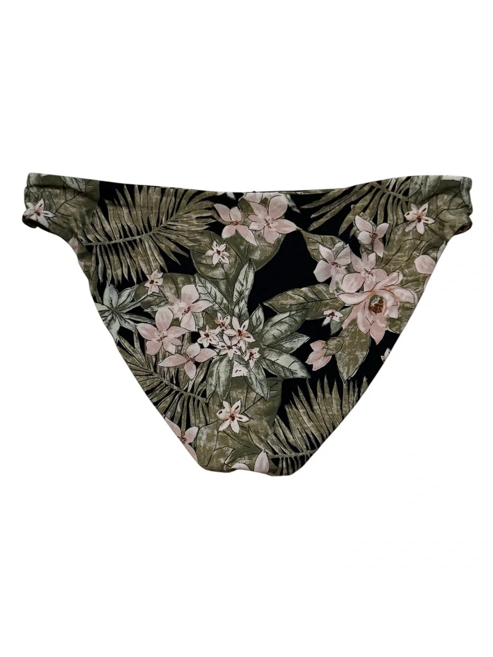 Volcom Floral Bikini Bottoms in Black and Olive full coverage Size Small NWT