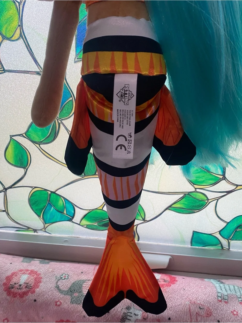The Petting Zoo Plush Clownfish Mermaid Doll- Hard to Find!