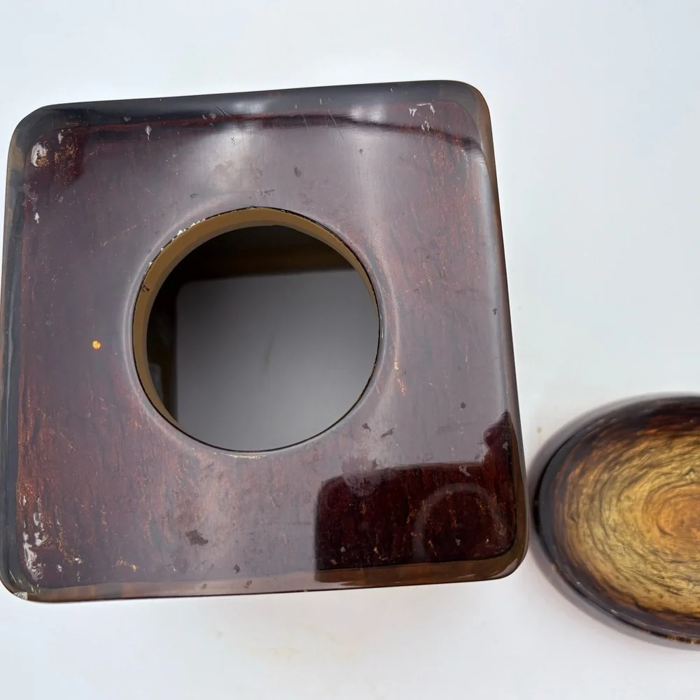 Veratex Gold and Brown Decorative Tissue Cover and Soap Dish