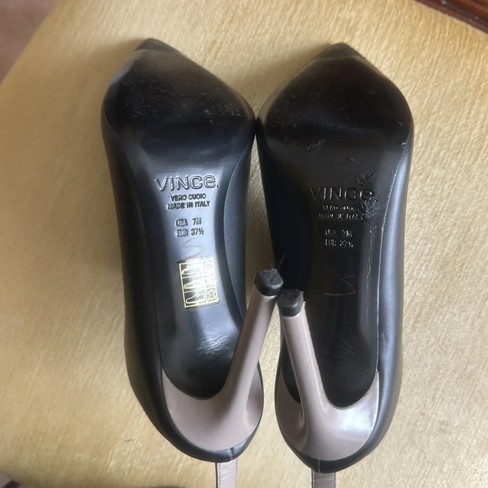 Vince black leather