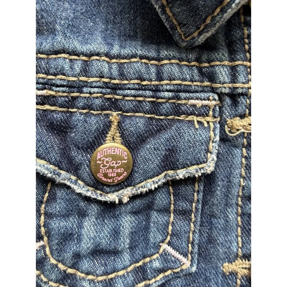 Gap Girls Blue Denim Jacket 3T Button Front Long Sleeve Casual