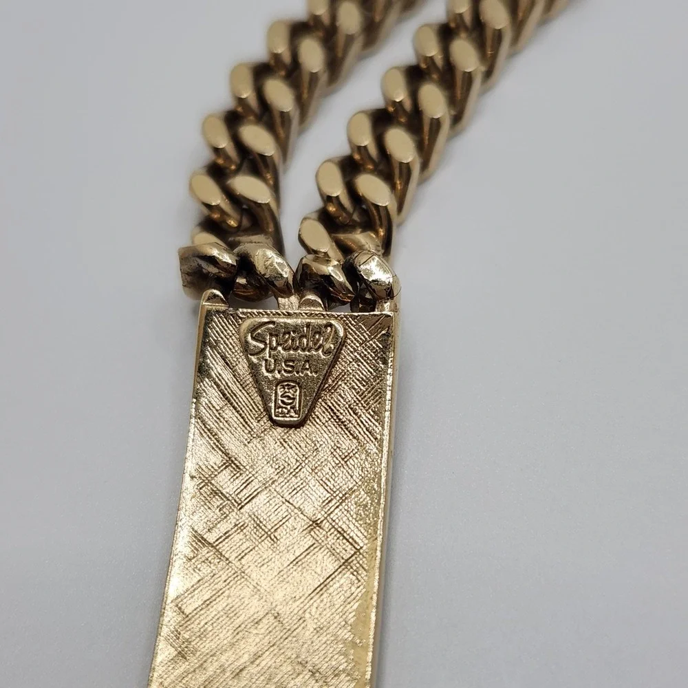 Vintage Speidel ID Bracelet Gold Tone Engraved BENTLY  6.75