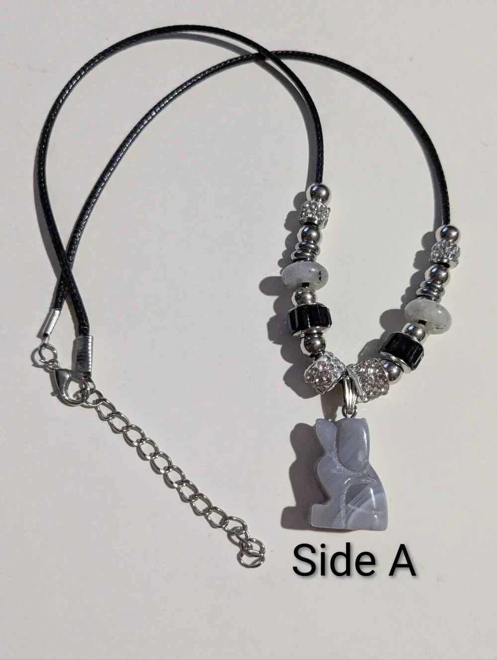 Hand-Carved Natural Gray Agate 