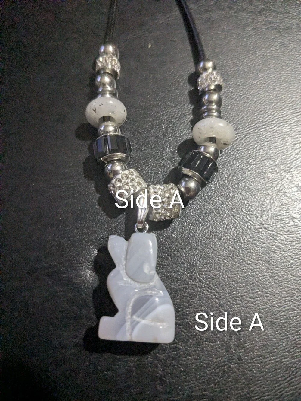 Hand-Carved Natural Gray Agate 