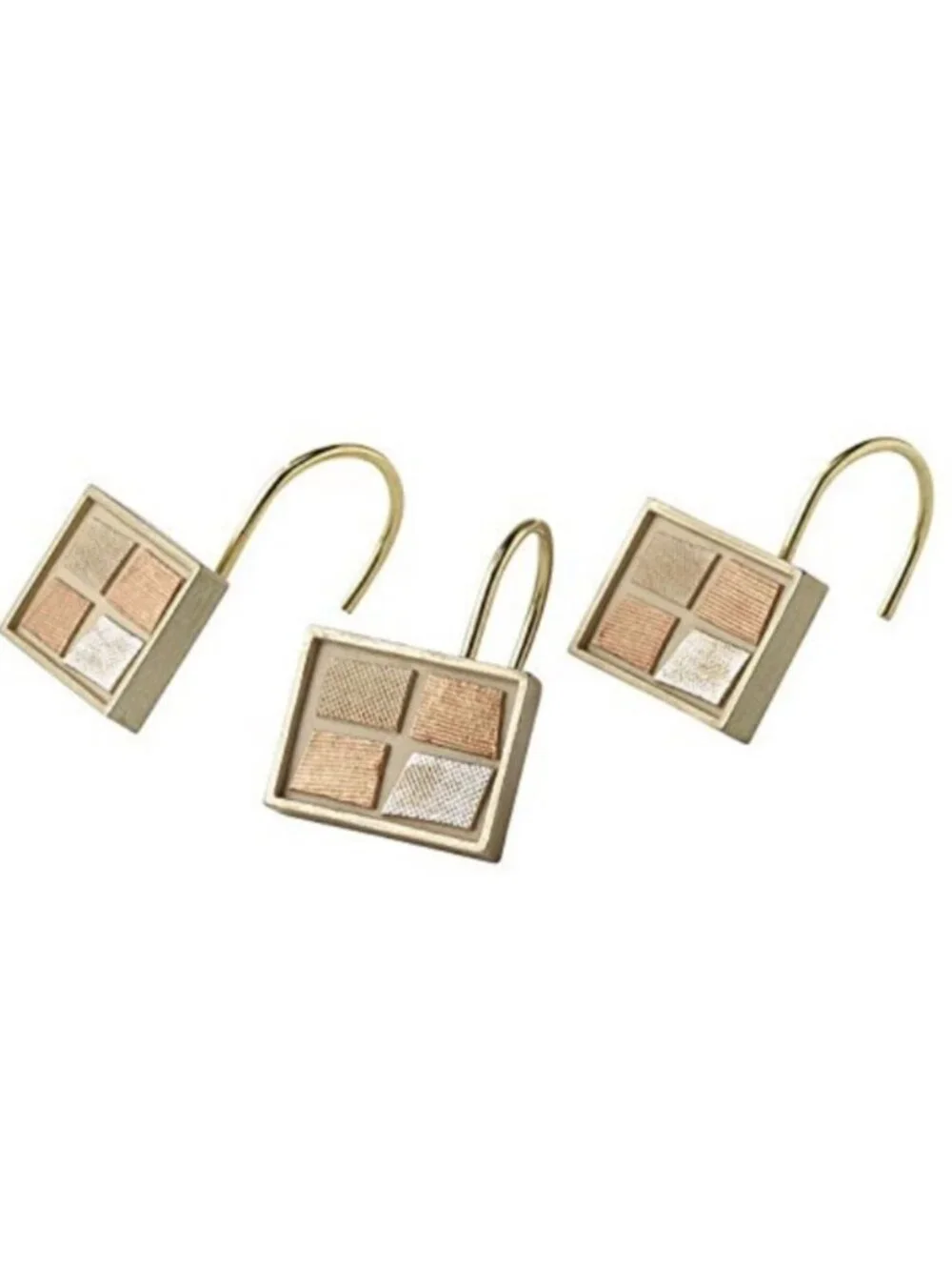 Mosaic Stone Bronze Shower Hooks by Popular Bath Set of Resin 12 Hooks NEW