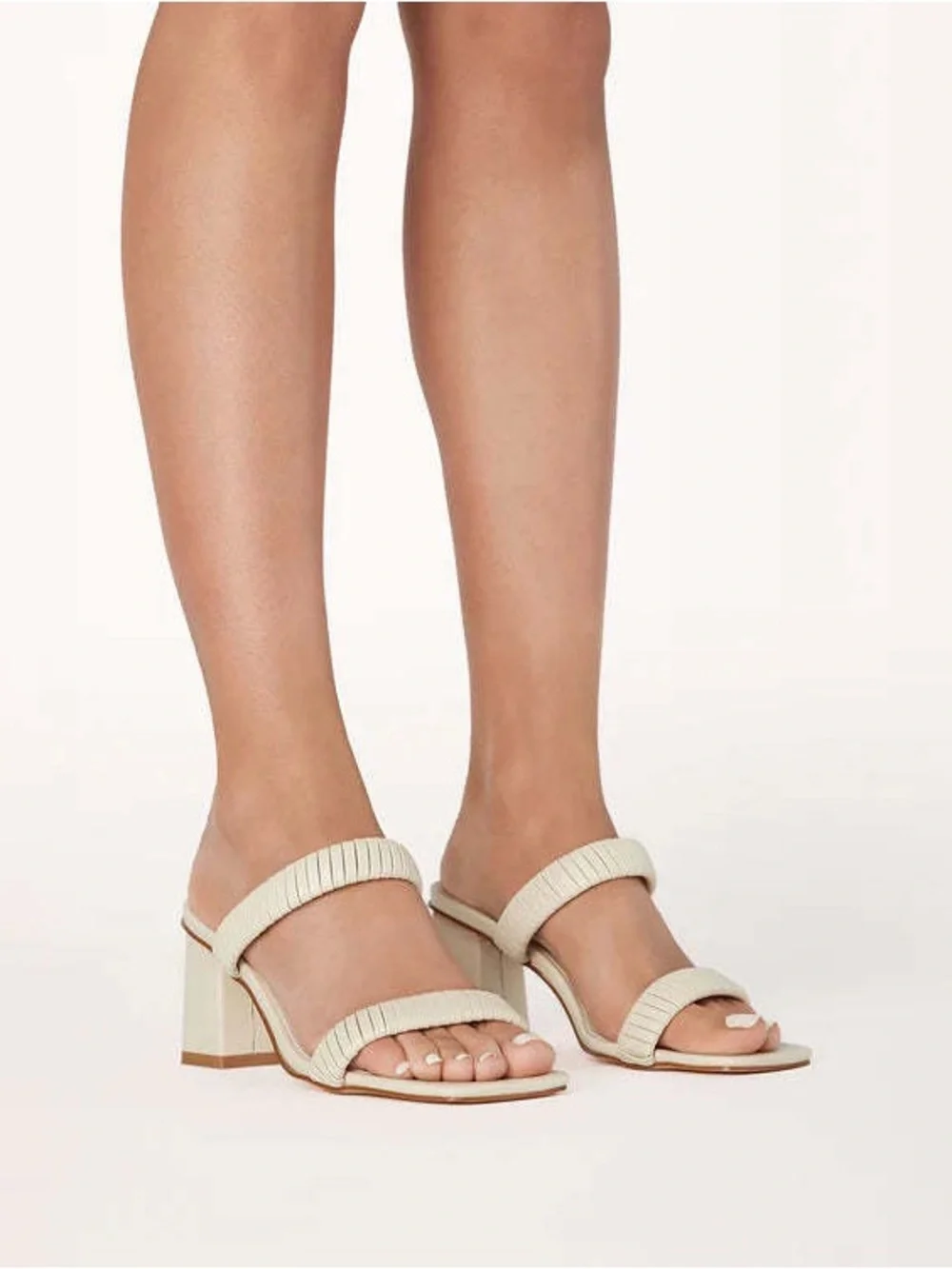BILLINI Ula Mule Bone Ivory Heels Sandals Size 7