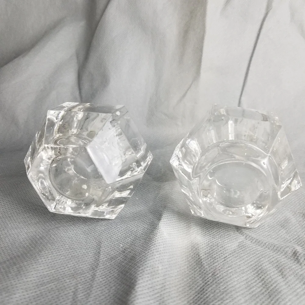 Julian Votive Holder Pair 24% Lead Crystal Tuscany Collection Made in Yugoslavia