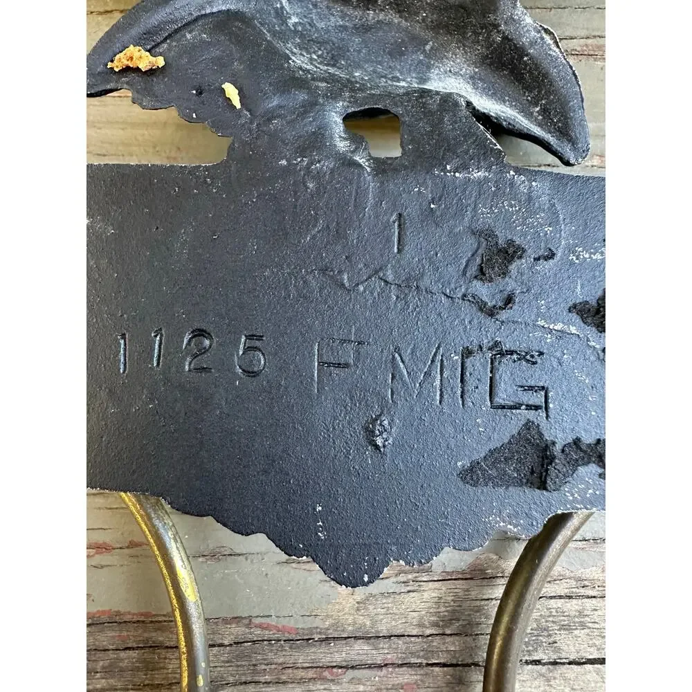 Vintage eagle Towel Holder HIS/HERS wall mound FMIG cast iron gold black