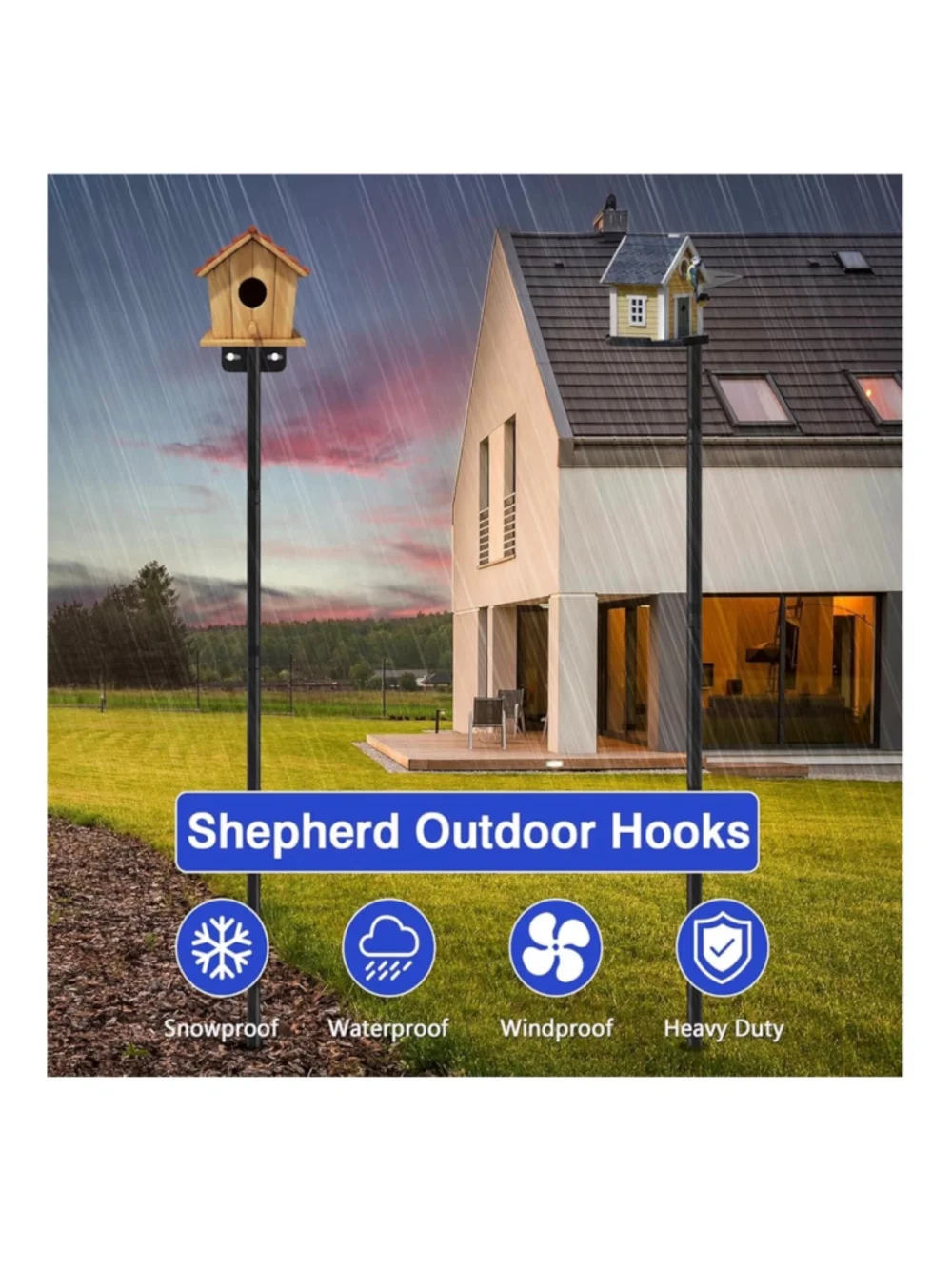NEW 80” Adjustable Exterior Bird Feeder Pole House Pole Heavy-Duty Rustproof