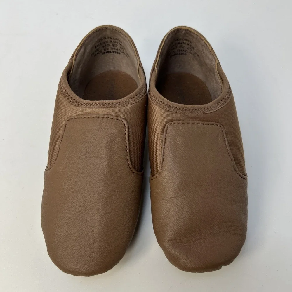 Capezio Kids Jazz Glove Jazz Shoe Skintone Tan Size 12 M Toddler Slip‎ On NIB