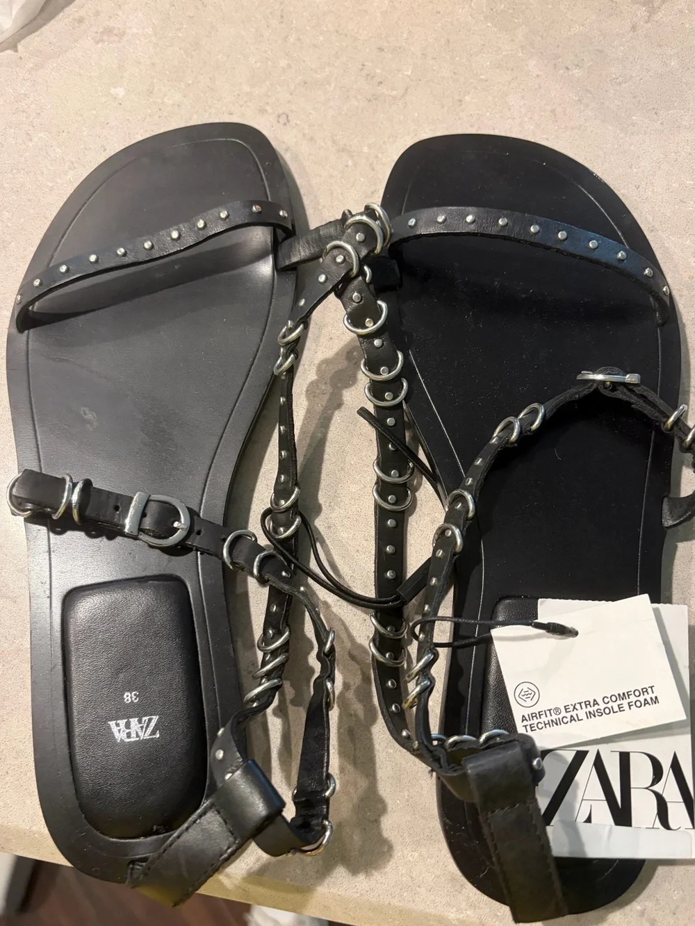 Zara black leather