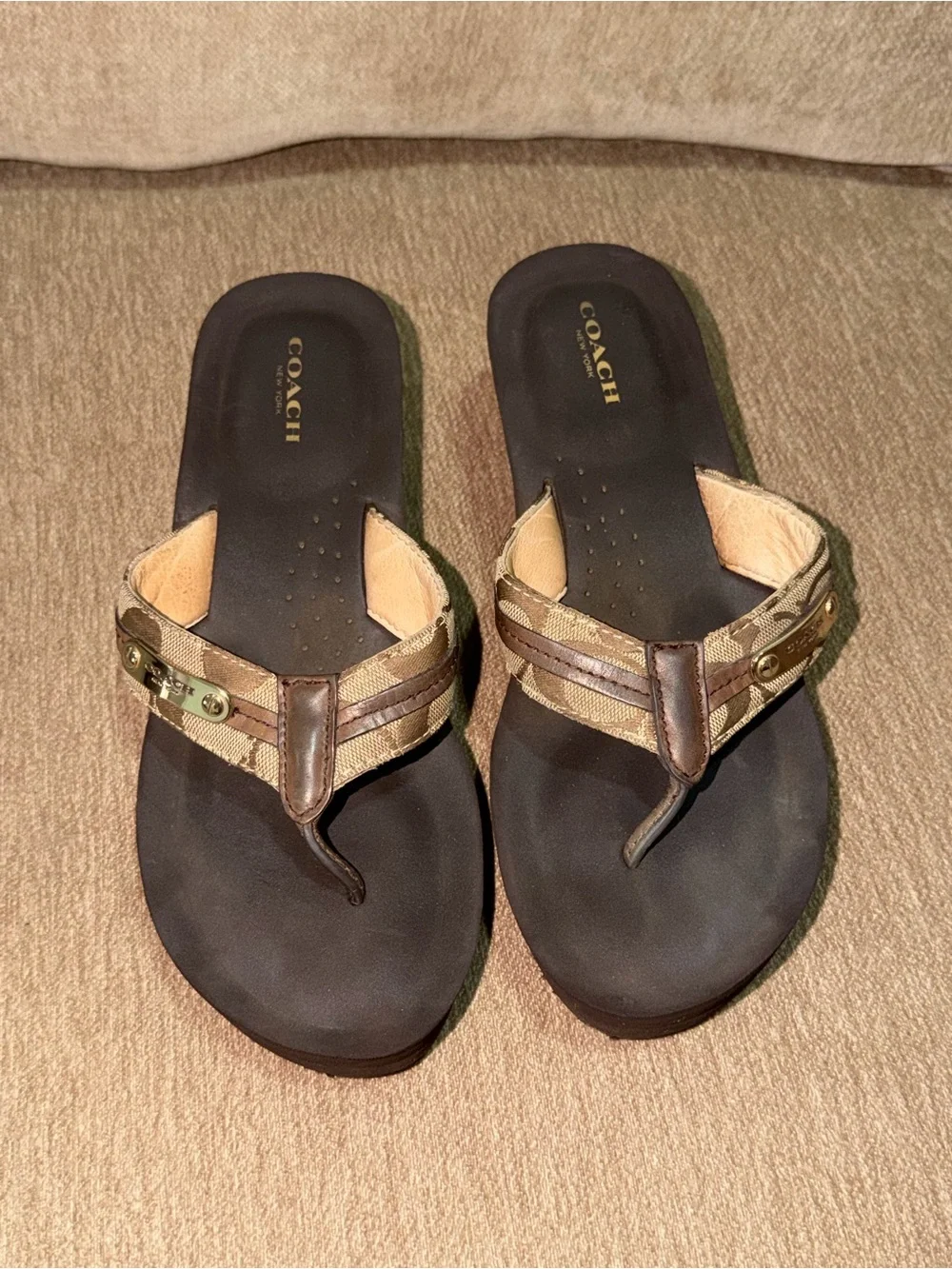 Coach wedge thong
