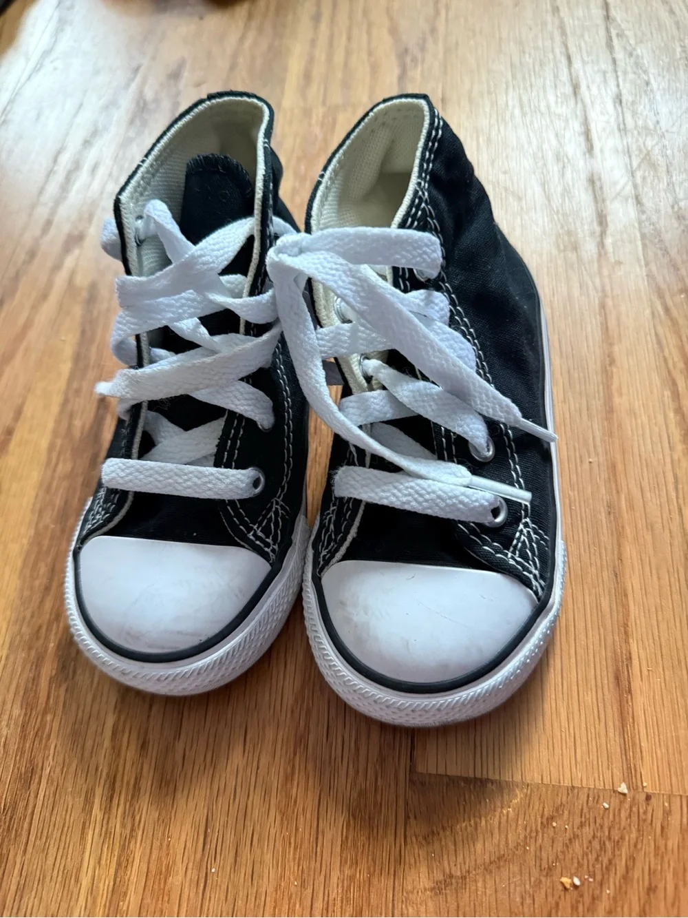 Converse Black Canvas Kids Sneakers with White Laces
