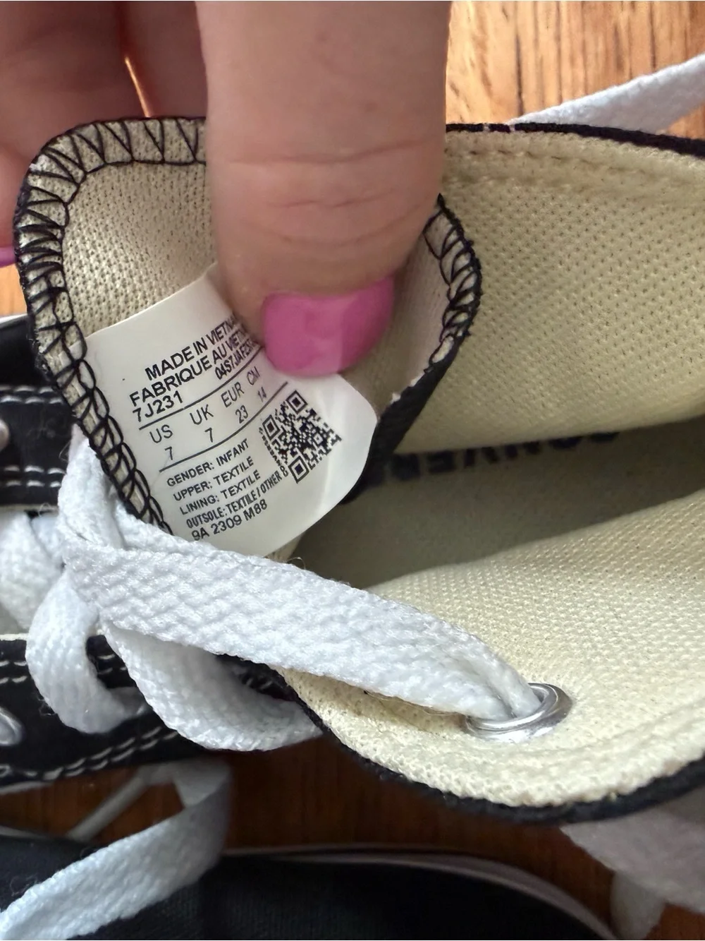 Converse Black Canvas Kids Sneakers with White Laces