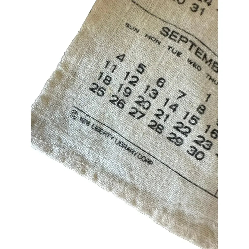 Tea Towel 1977 Calendar Linen Liberty Man Fixing‎ Car Vintage READ NOTE