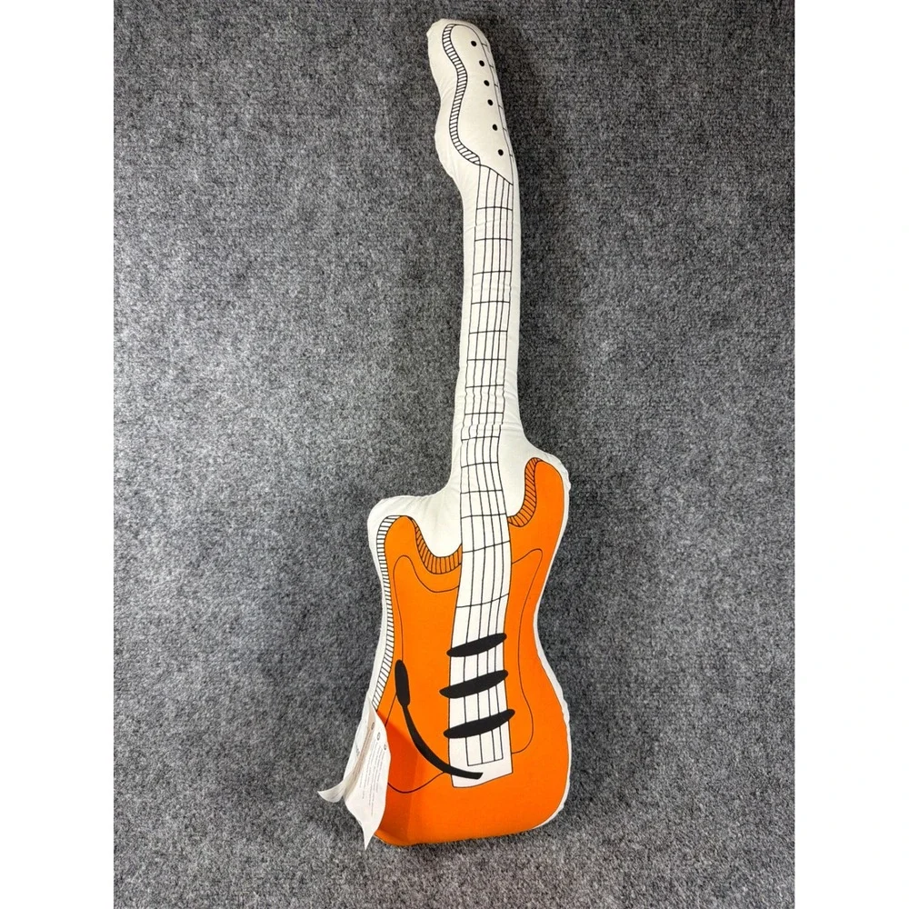 IKEA Thorine Guitar Plush Pillow Reversible Orange Blue Decorative Cushion 25x7