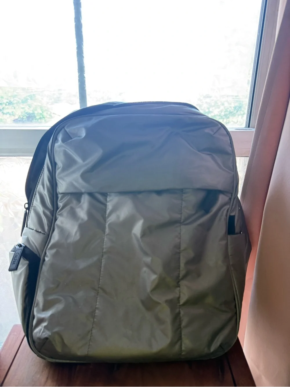 CALPAK  silver Backpack - Sleek Everyday Carry (some fray on straps)