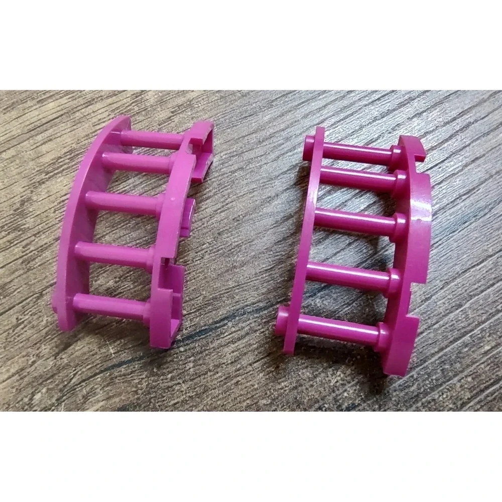 2x Lego Fence 4x4x2 Magenta Quarter Round Spindles Struts Curved 6058749 30056
