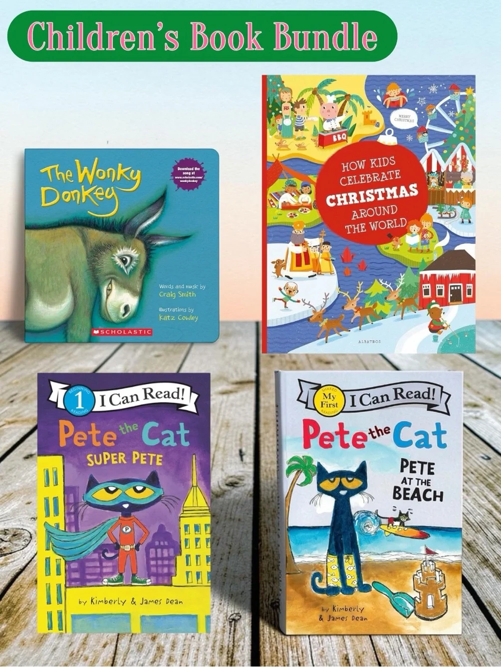 📚 Children’s Book Bundle – Pete the Cat, The Wonky Donkey & More! 🐱🫏