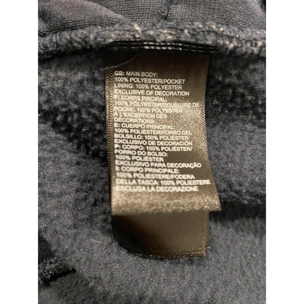 The North Face Large Mens Full Zip Fleece Jacket Navy Blue 100% Polyester Size L