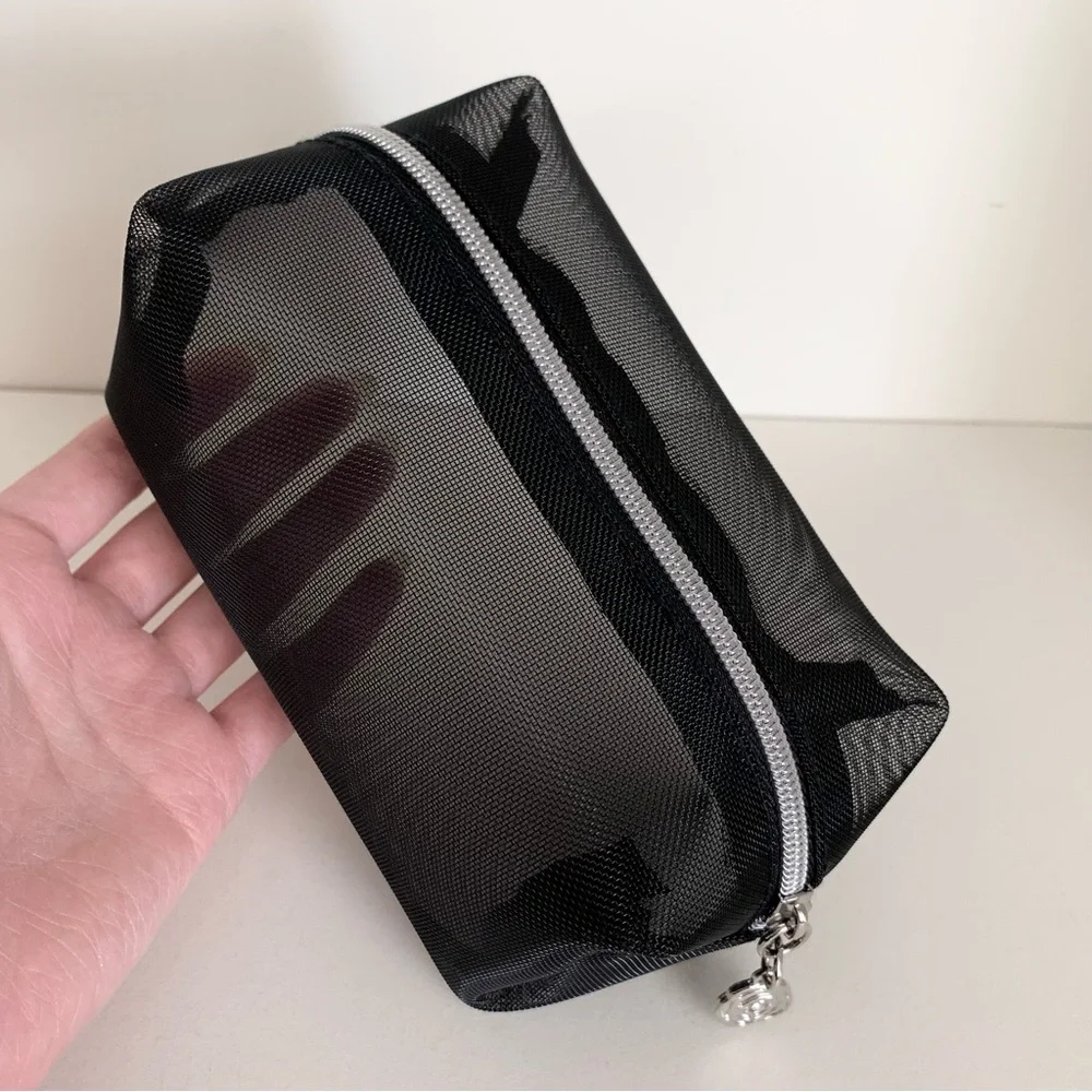 Lancôme black mesh cube zippy pouch
