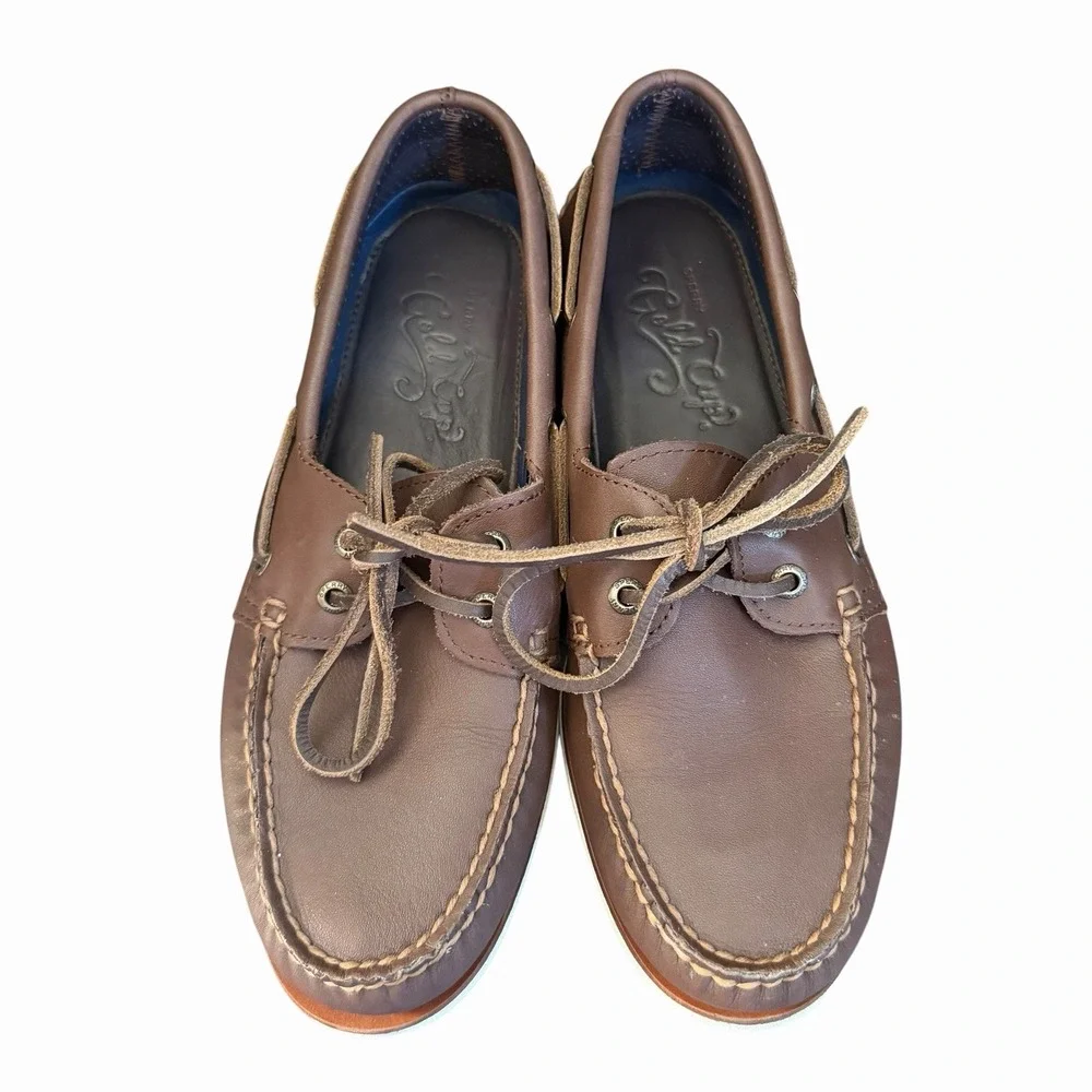 Sperry‎ Gold Cup Boat Shoes Men's 8 Brown Leather Top-Sider Nautical Preppy