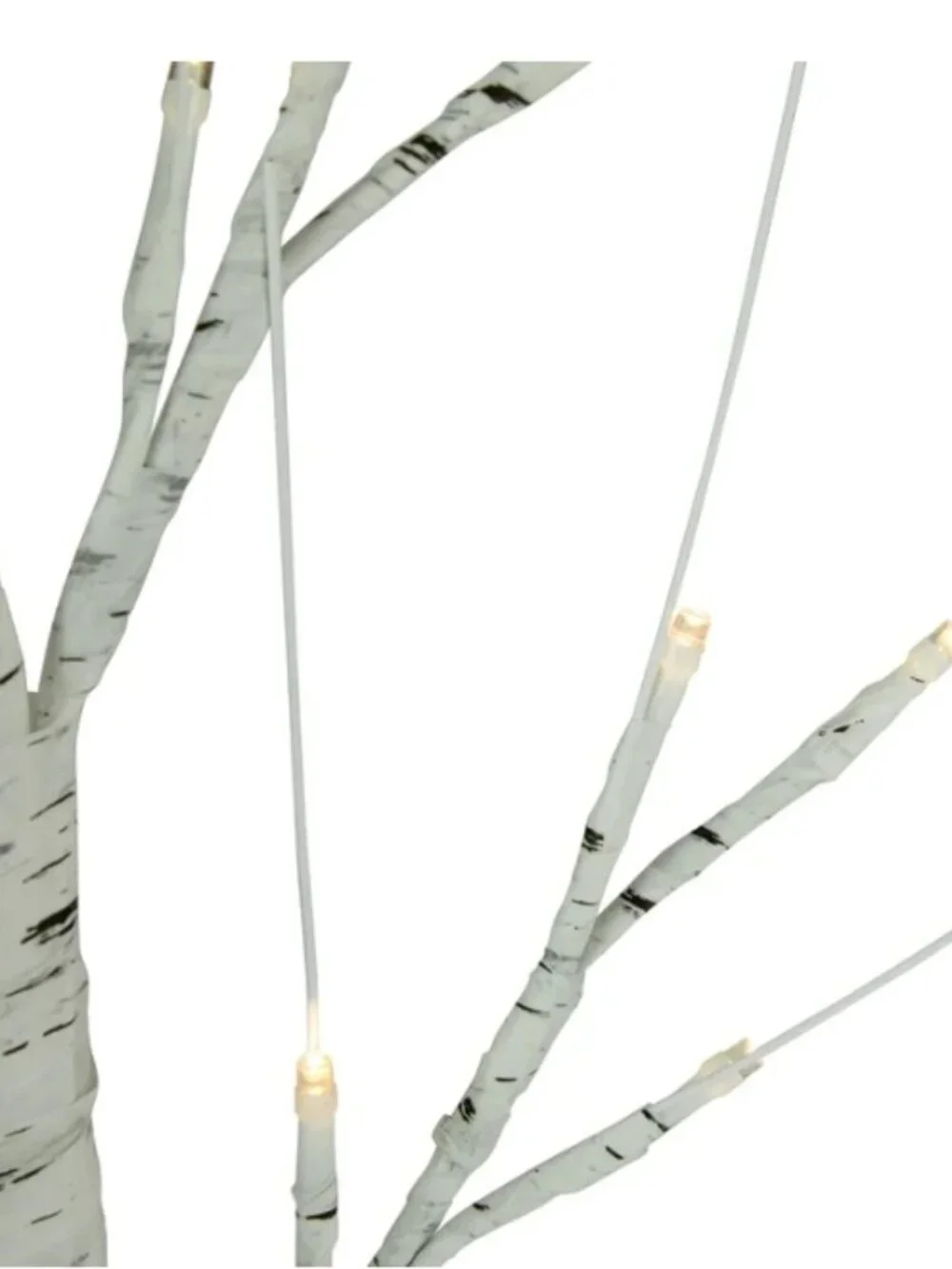 Pair (2) LED White Clear Warm‎ Pre-Lit Birch Trees Accent Lighting 24