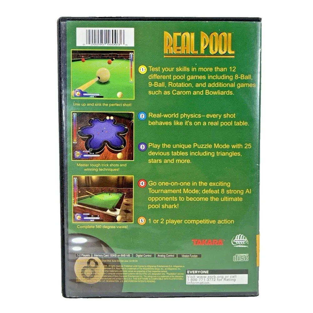 Real Pool Sony PlayStation 2 Vintage 2000 Complete with Manual Tested