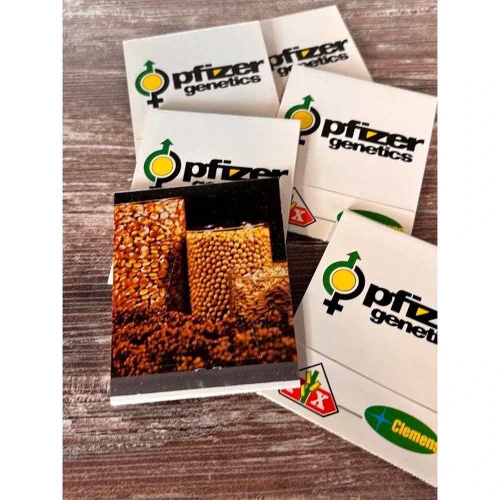 6 HUGE Vintage Pfizer Genetics Feature Matchbook Trojan Seeds Corn Matches Promo
